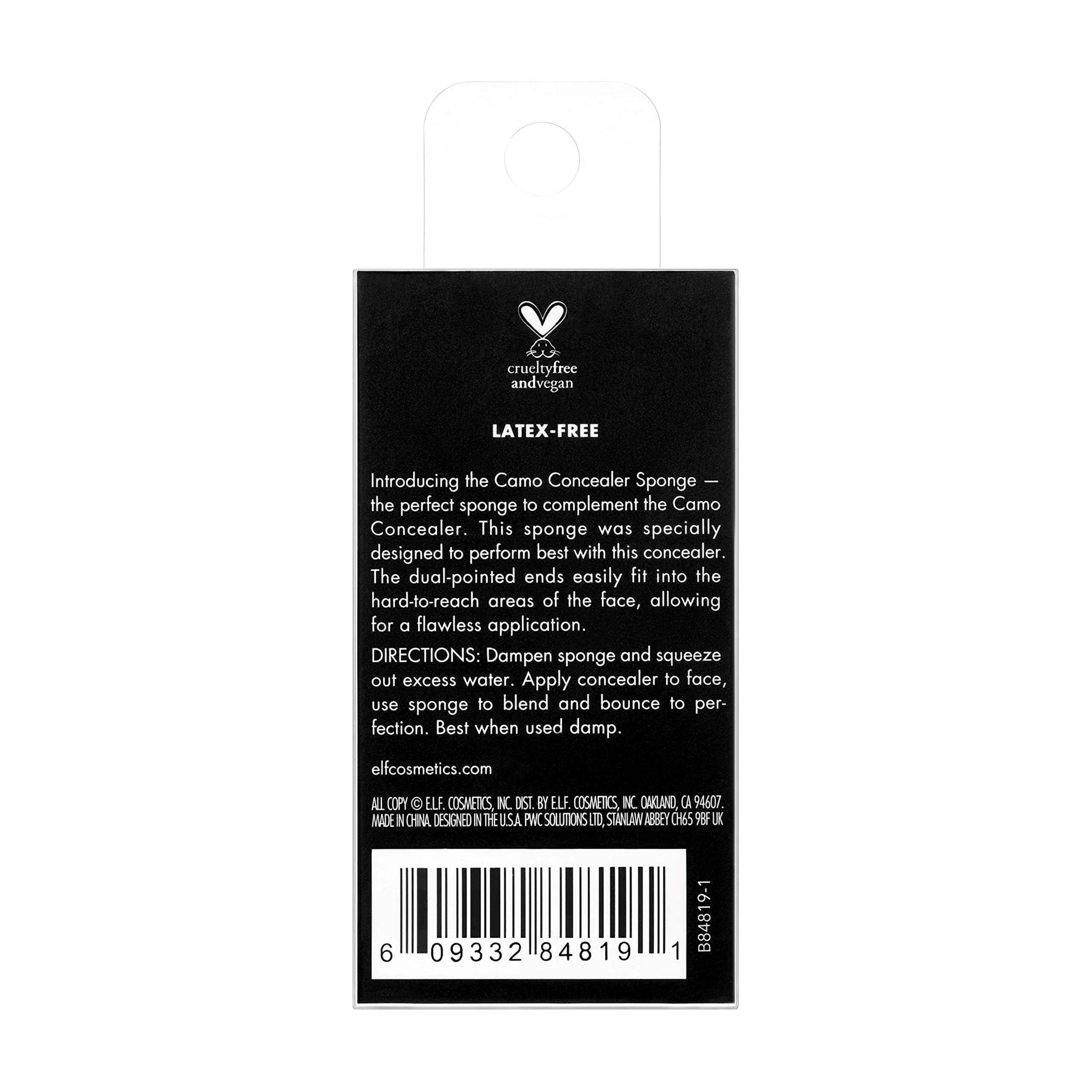 e.l.f. Cosmetics Camo Concealer Sponge Impeccable Tool for Flawless Makeup Application, Flesh, 1 Count